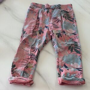 Nano Pink Floral Kids Casual Bottoms